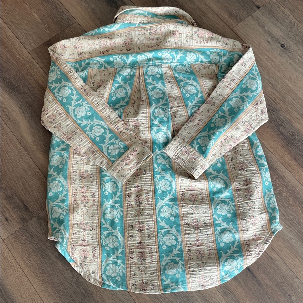 Free People Wonderland Fog Jacquard Shirt- Medium - Picture 5 of 5